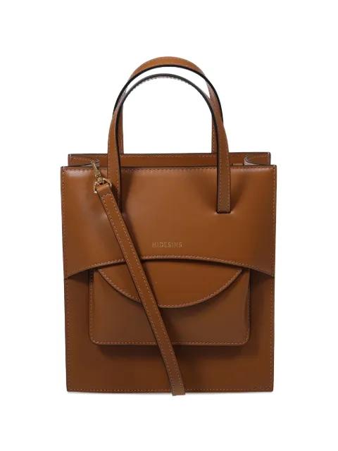 flap leather tote bag by HIDESINS