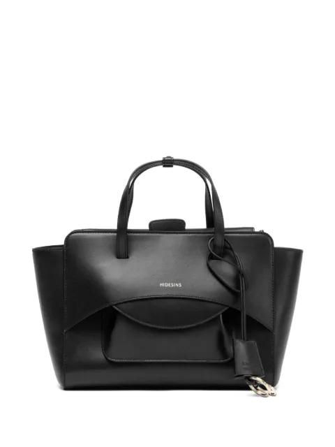 flap-pocket leather handbag by HIDESINS