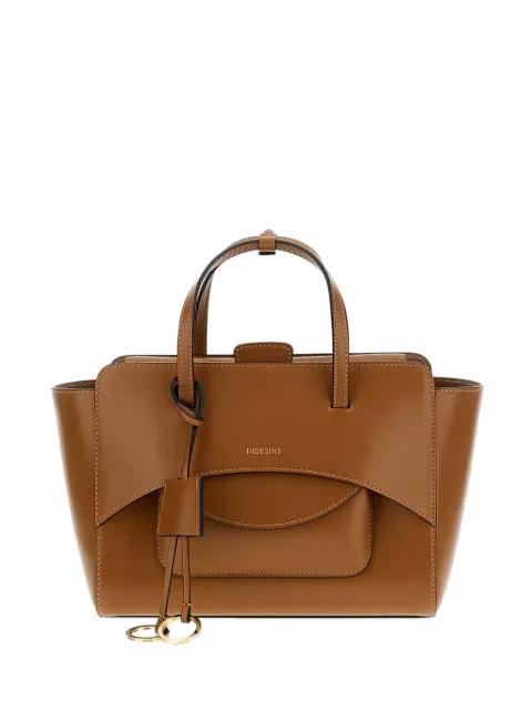 top handle leather tote bag by HIDESINS