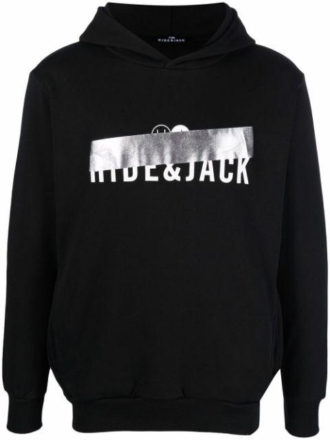 logo-print pullover hoodie by HIDE&JACK