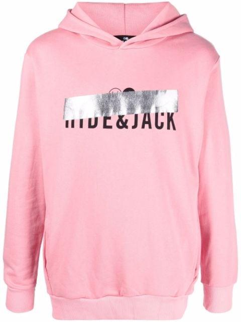logo-print pullover hoodie by HIDE&JACK