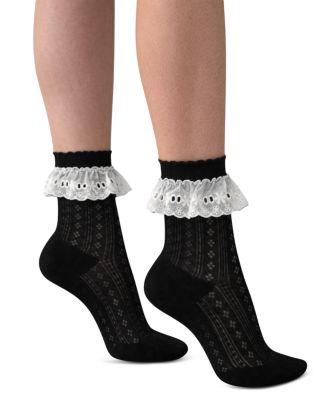 Jungle Bobby Lace Frill Trim Bobby Socks by HIGH HEEL JUNGLE