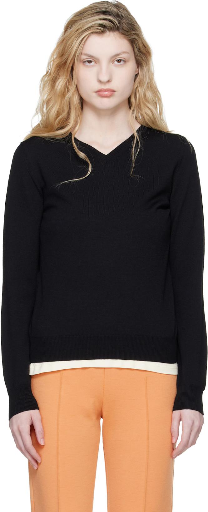 Black Billie Vneck Sweater by HIGH SPORT