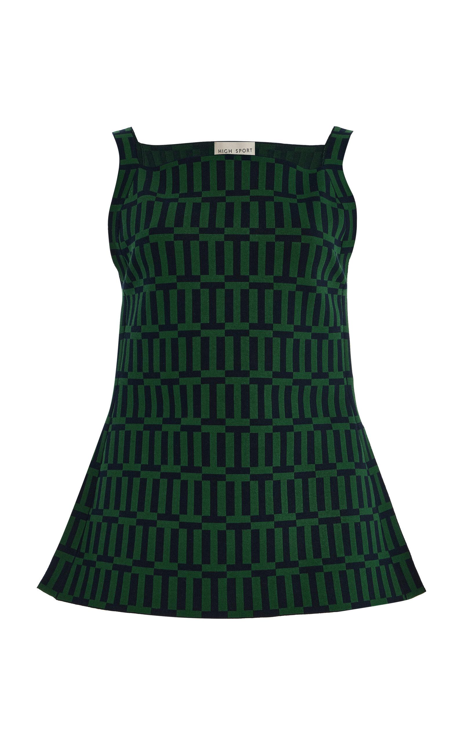 High Sport Asher Cotton-Blend Geo-Jacquard Apron Top - Moda Operandi by HIGH SPORT