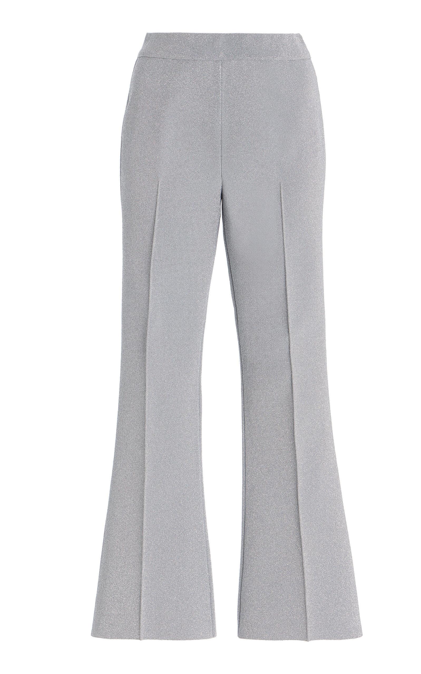 High Sport Exclusive Kick Metallic Cotton Knit Cropped Flared Pants - Moda Operandi by HIGH SPORT