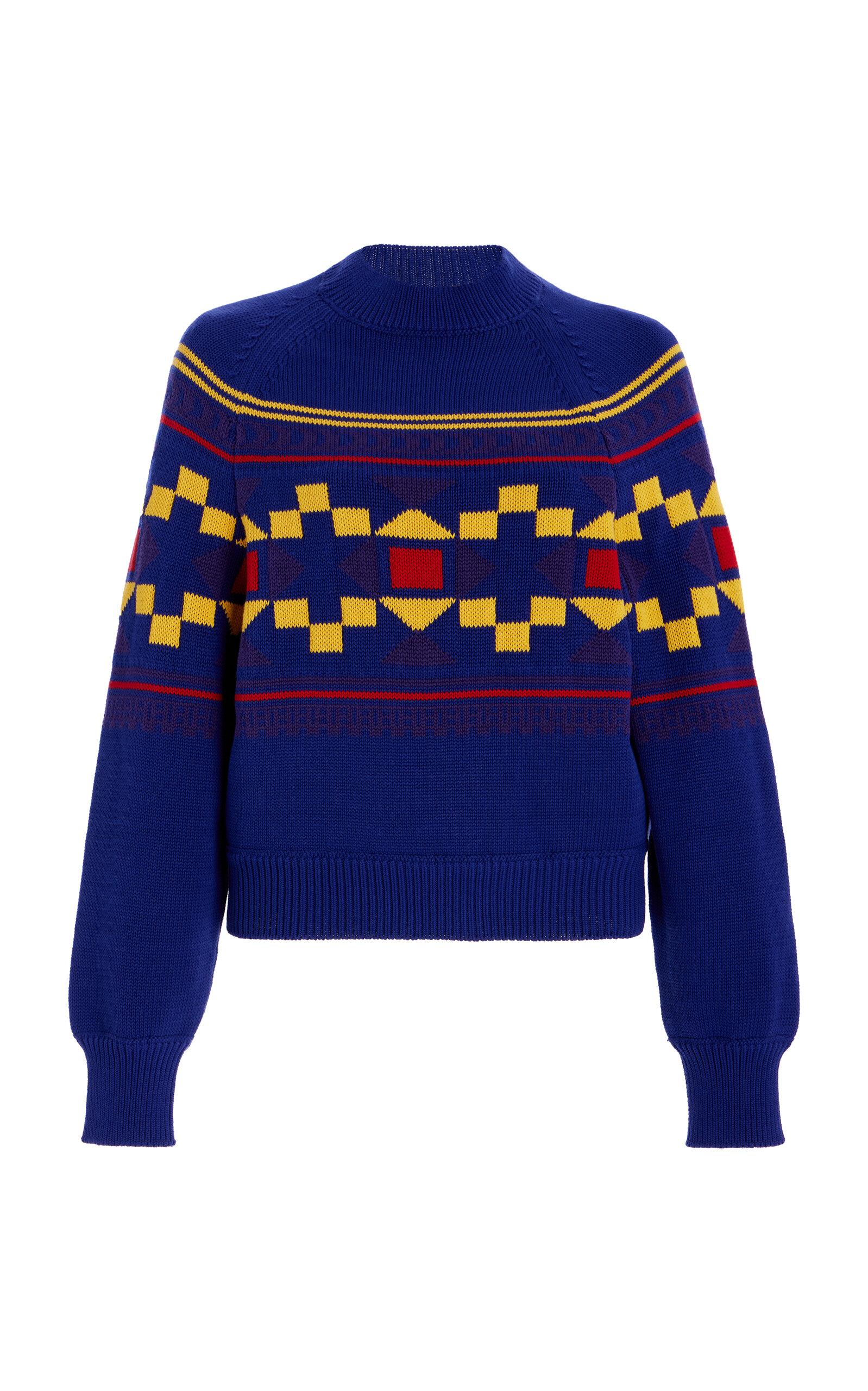 High Sport Lara Fair Isle Knit Cotton Sweater - Moda Operandi by HIGH SPORT