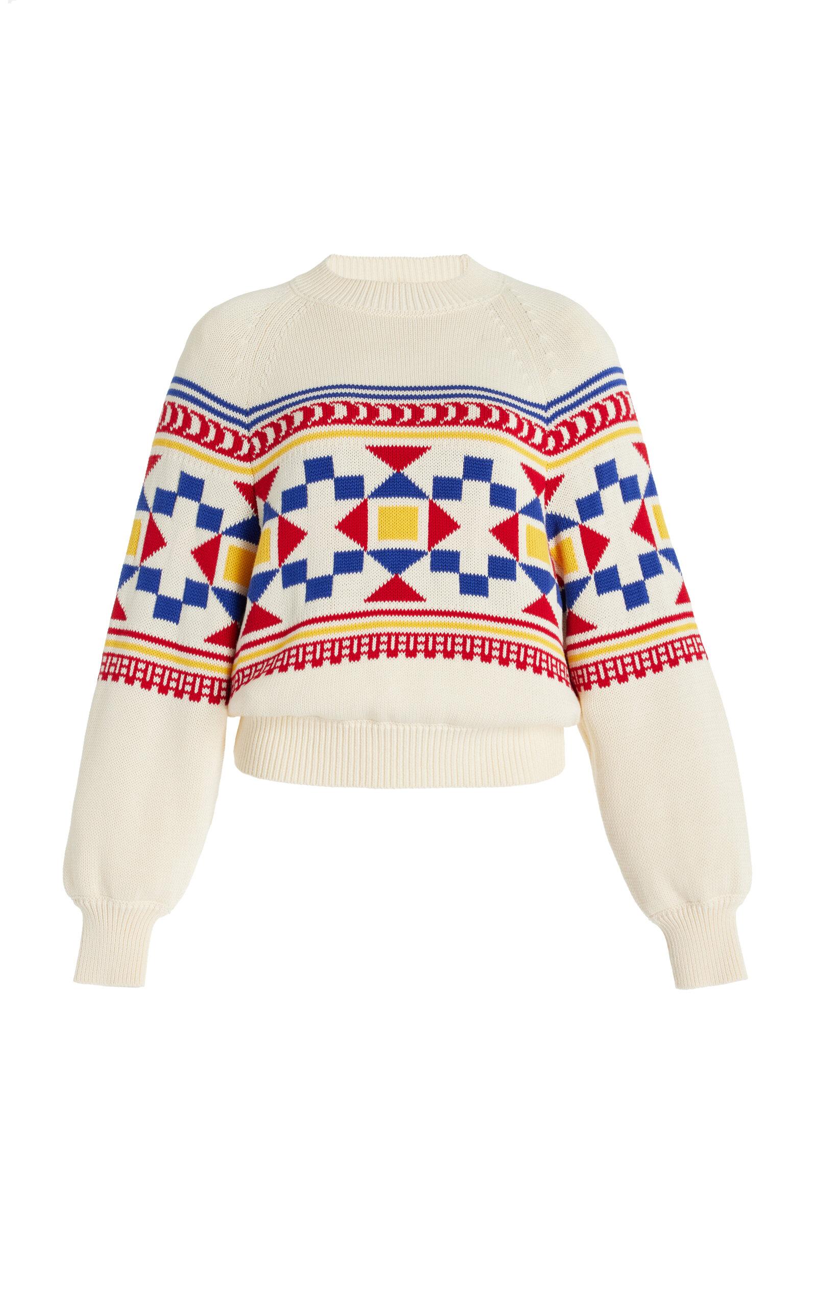 High Sport Lara Fair Isle Knit Cotton Sweater -oda Operandi by HIGH SPORT