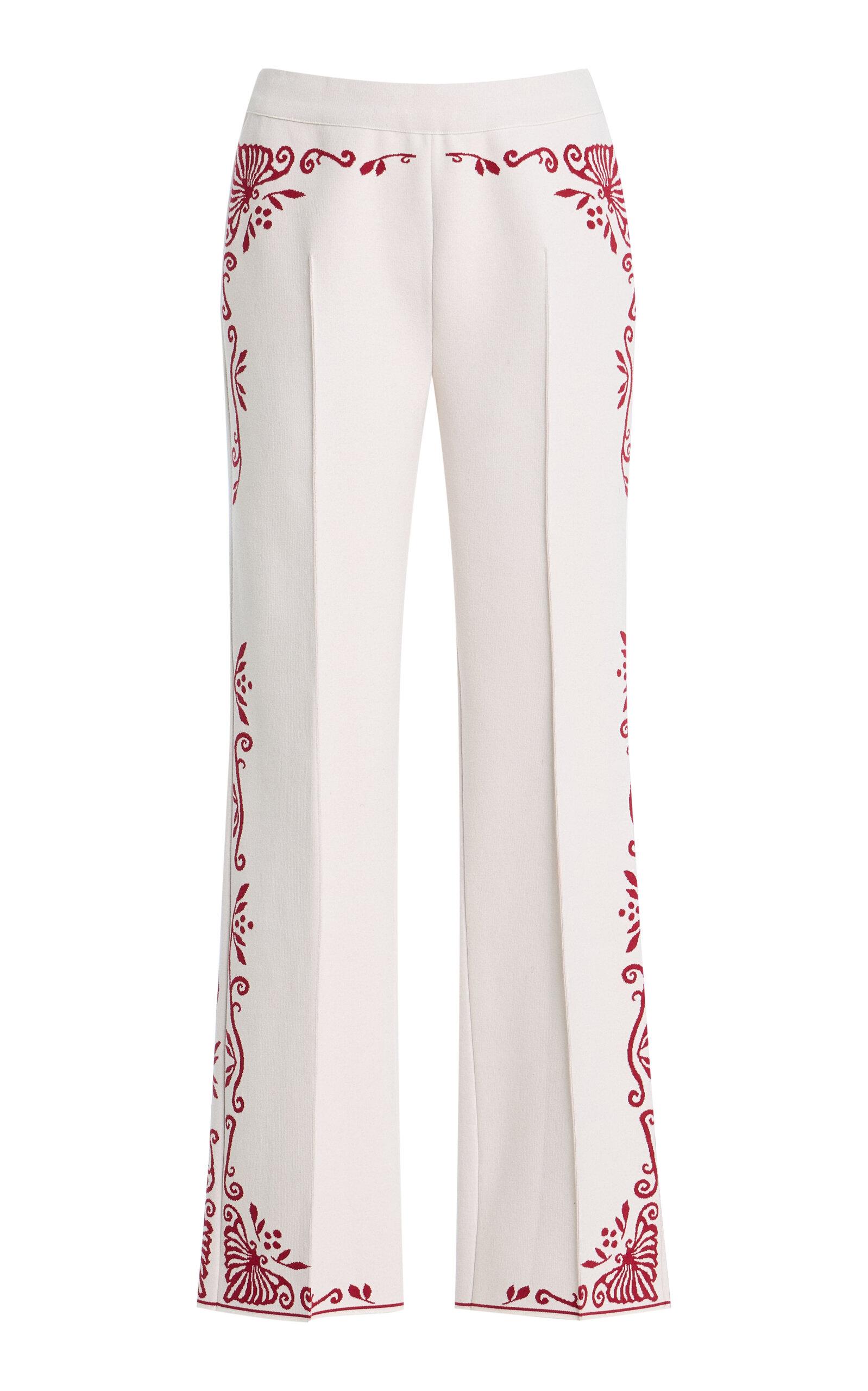 High Sport Scroll Cotton-Blend Cropped Flared Pants - Moda Operandi by HIGH SPORT