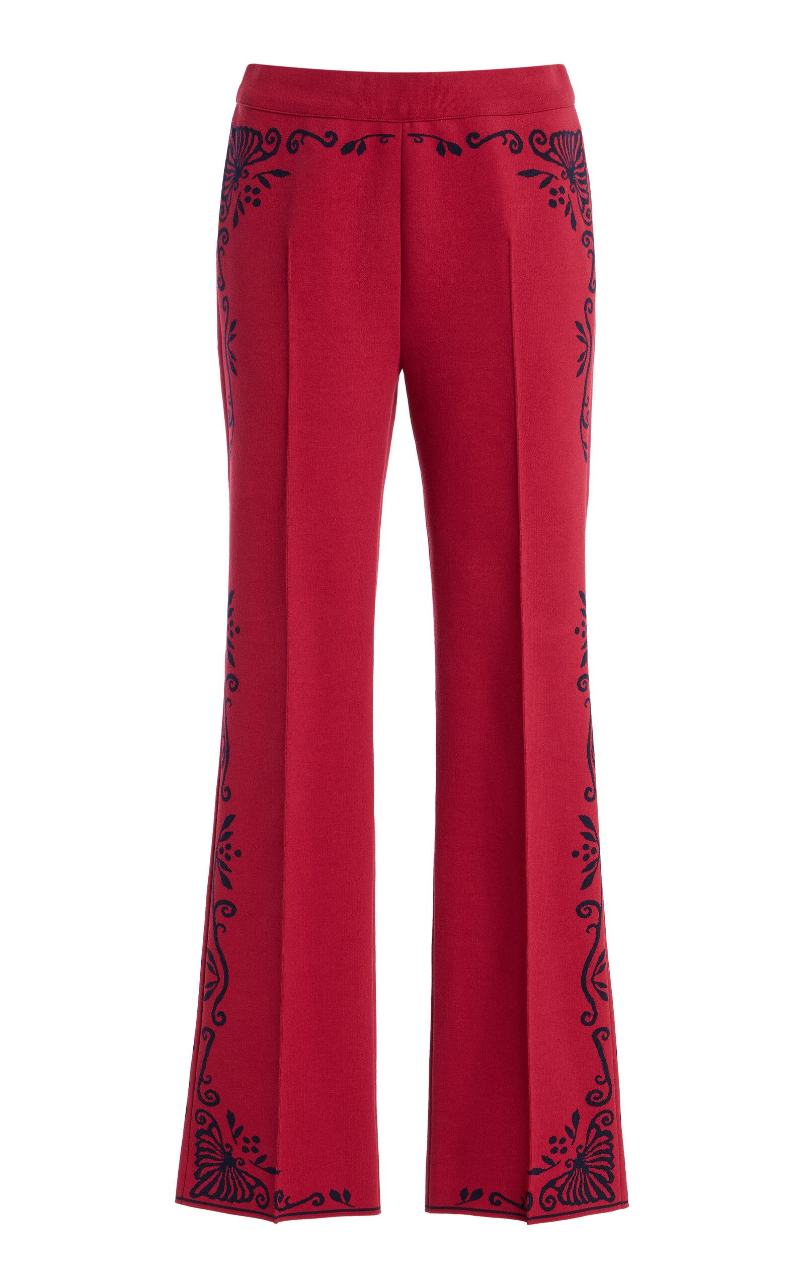 High Sport Scroll Cotton-Blend Cropped Flared Pants -oda Operandi by HIGH SPORT