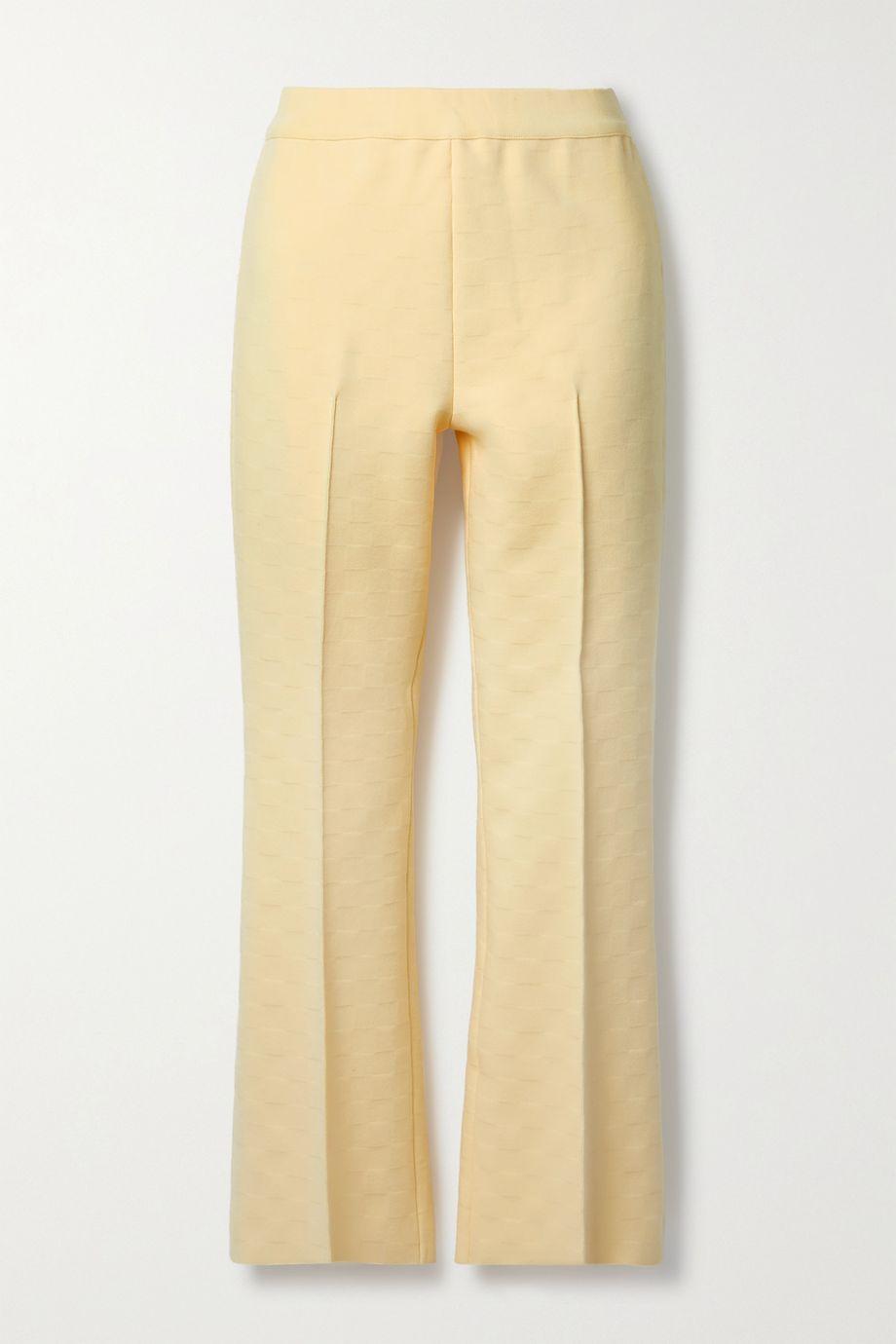 Kick cropped stretch cotton-blend flared pants by HIGH SPORT
