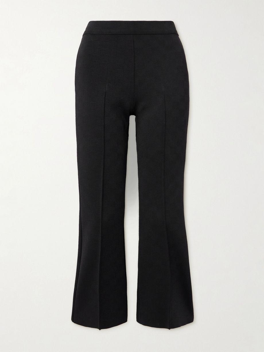 NSFW Crop Kick checked stretch-knit flared pants by HIGH SPORT
