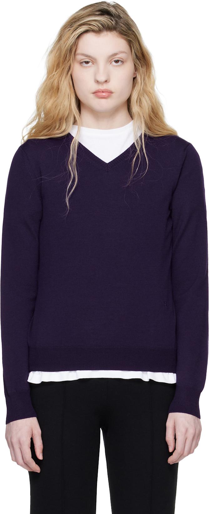 Purple Billie Vneck Sweater by HIGH SPORT
