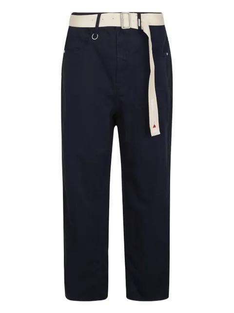 belted cotton-linen pants by HIGH