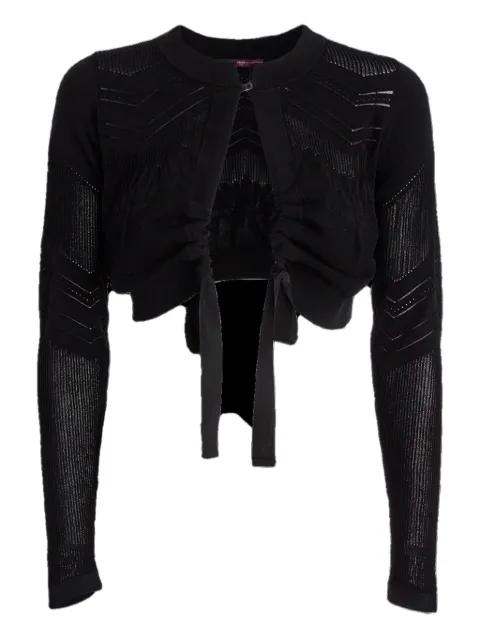 tie-front textured knit bolero by HIGH