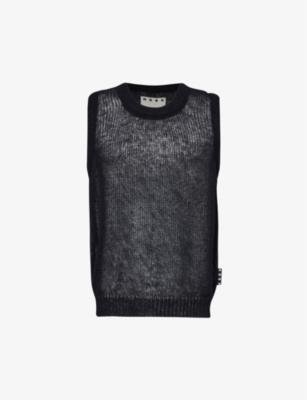 HS05 sleeveless relaxed-fit knitted top by HIGHSNOBIETY