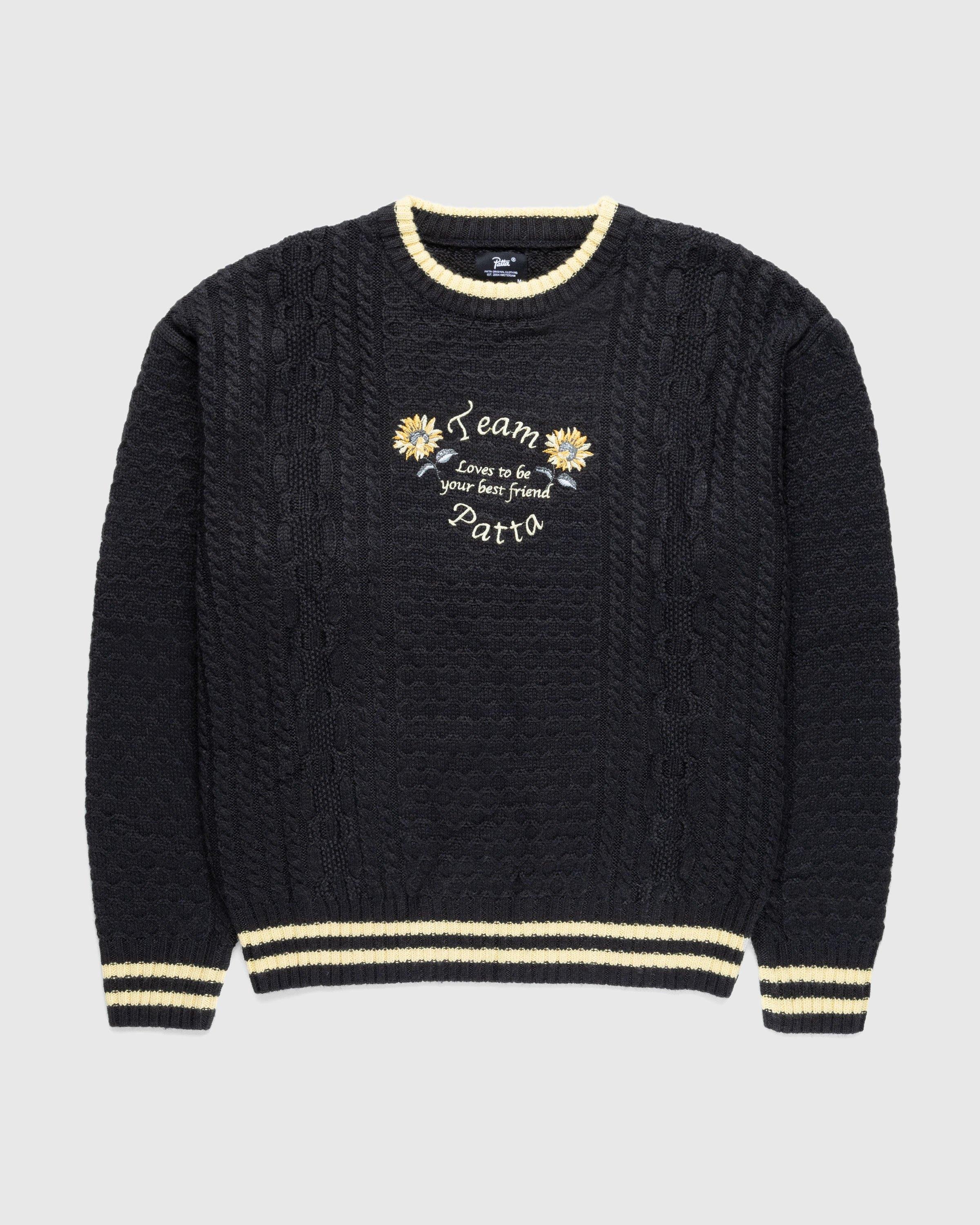 PattaLoves You Cable Knitted Sweater Pirate Black by HIGHSNOBIETY