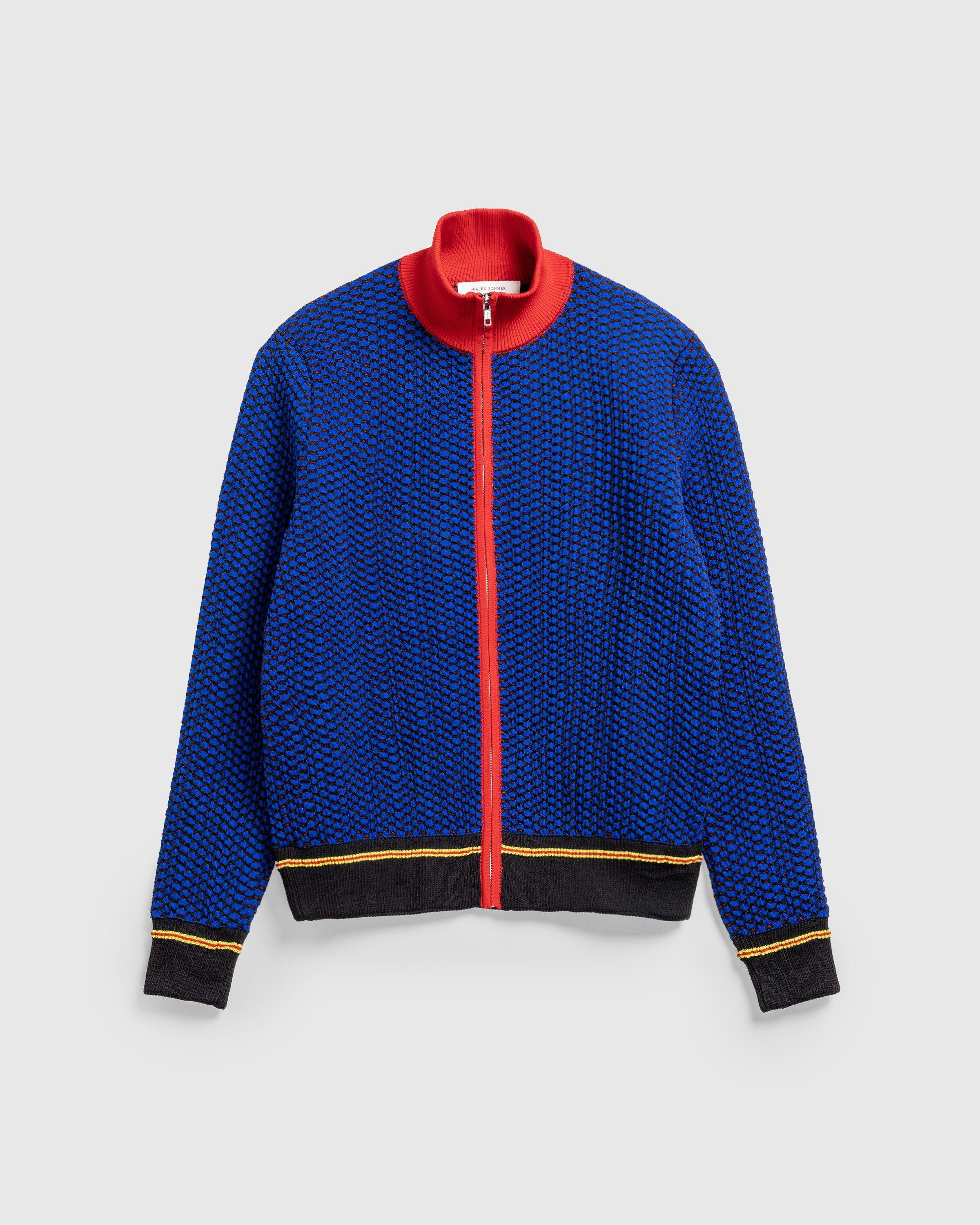 Wales BonnerJacquard Full-Zip Top Navy/Red/Yellow by HIGHSNOBIETY