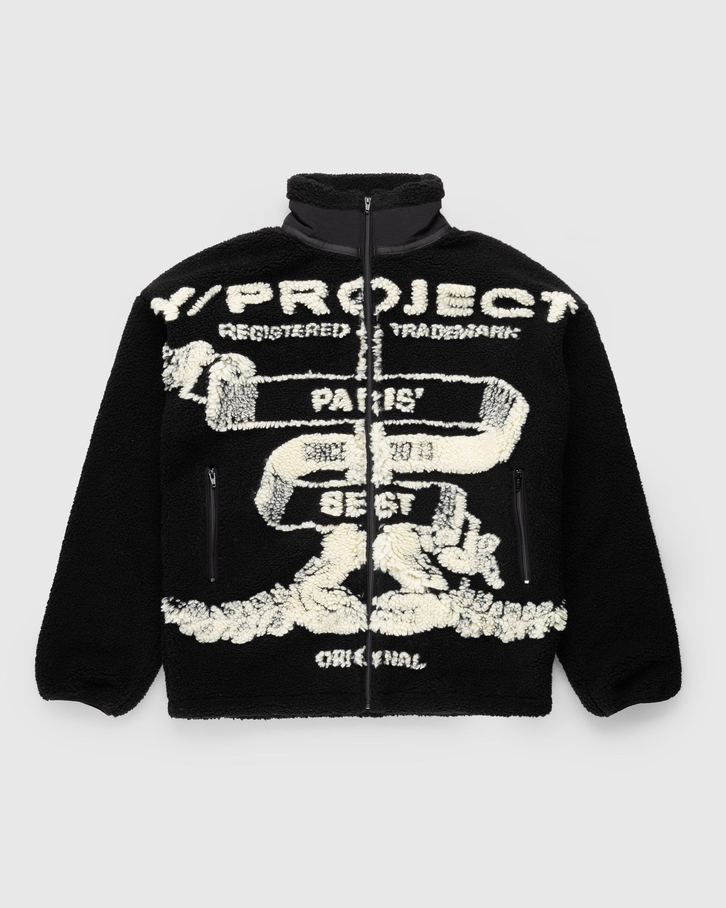 Y/ProjectParis' Best Jacquard Fleece Jacket Black/Off White by HIGHSNOBIETY