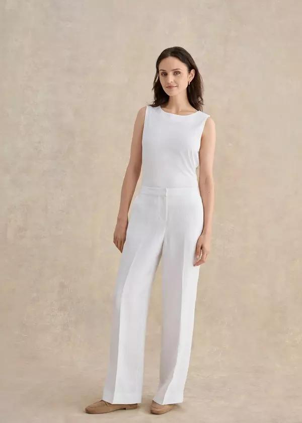 Alessia Linen Wide Leg Trousers by HOBBS