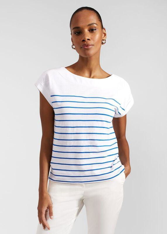 Alycia Cotton Slub Stripe T-Shirt by HOBBS
