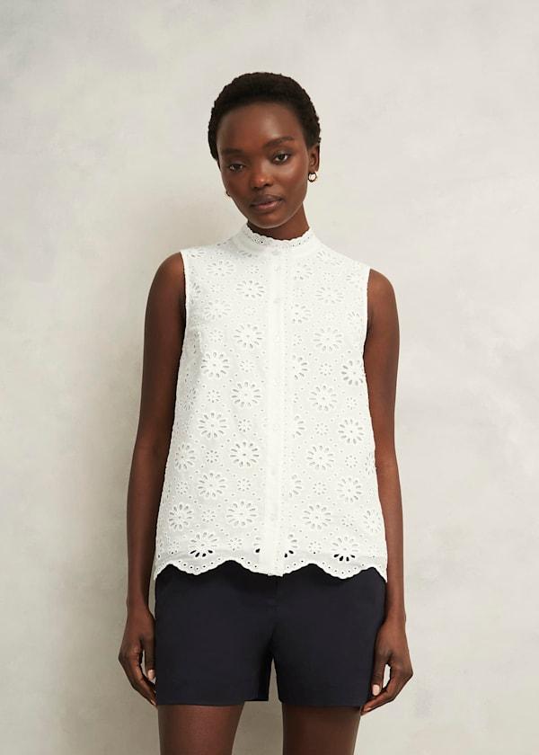 Cassie Broderie Top by HOBBS