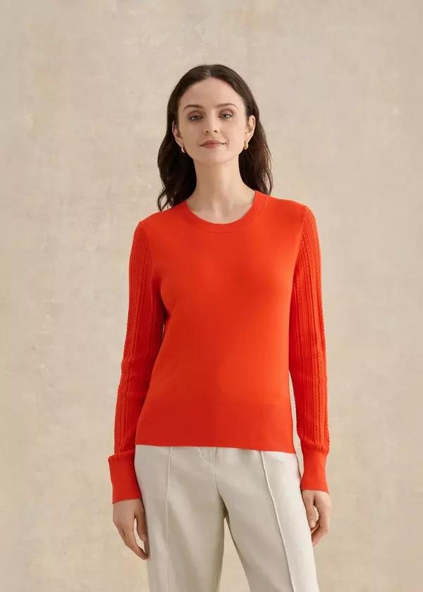 Dianna Pointelle Sleeve Jumper by HOBBS