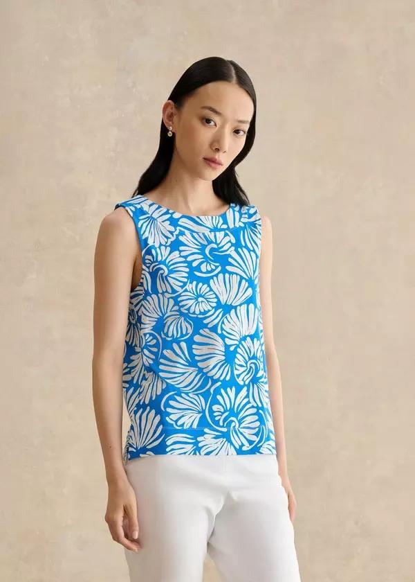 Fern Cotton Jersey Button Back Printed Top by HOBBS