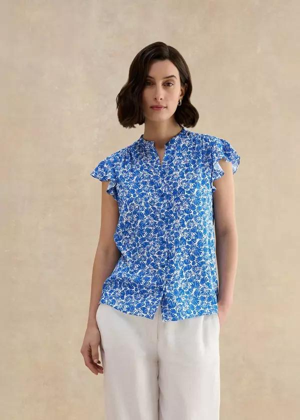 Huda Ruffle Sleeve Blouse by HOBBS