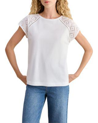 Ivana Eyelet Embroidered Top by HOBBS LONDON