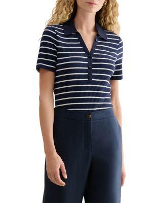 Merle Ribbed Polo Top by HOBBS LONDON