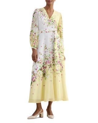 Petite Ariel Silk Floral Dress by HOBBS LONDON