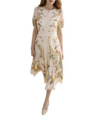 Petites Alma Silk Paisley Dress by HOBBS LONDON