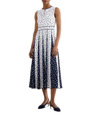 Petites Angelica Floral Keyhole Neck Midi Dress by HOBBS LONDON