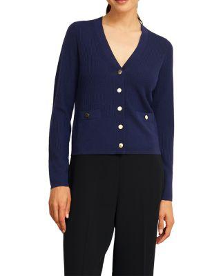 Yasmin Merino Wool V Neck Cardigan by HOBBS LONDON