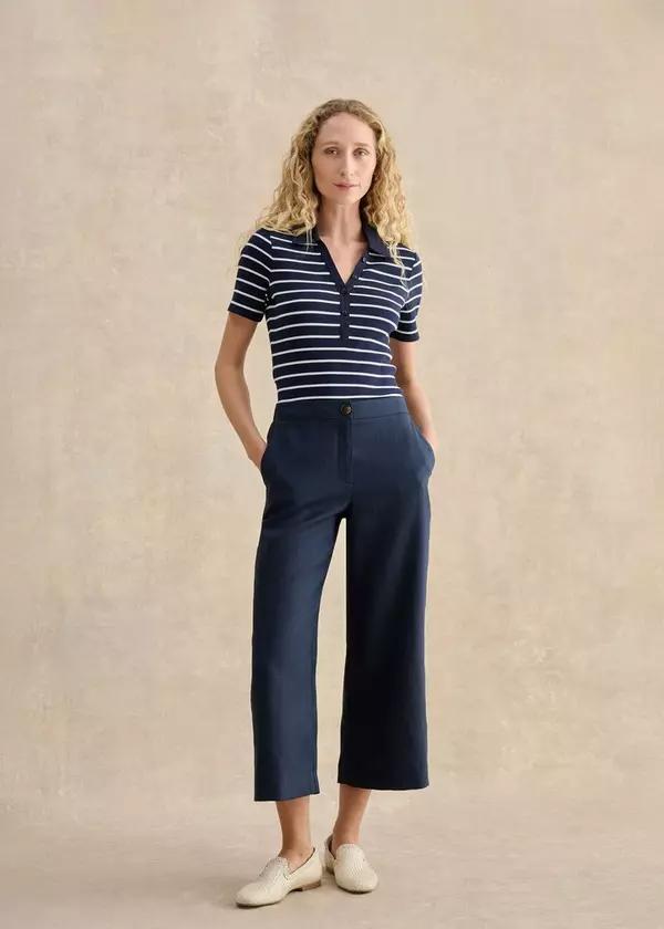 Lillie Linen Wide Leg Trousers by HOBBS