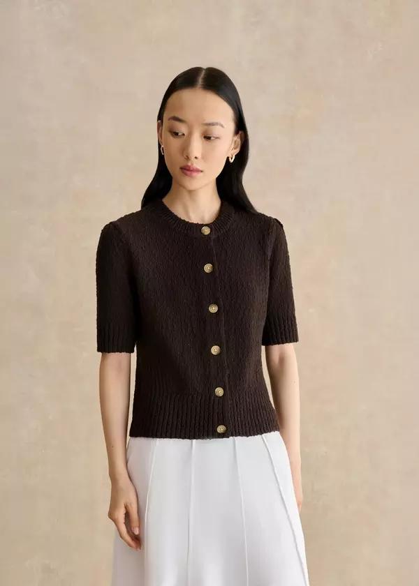 Melford Cotton Short Sleeve Cardigan by HOBBS