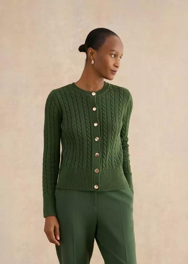 Penrose Cotton Cable Cardigan by HOBBS