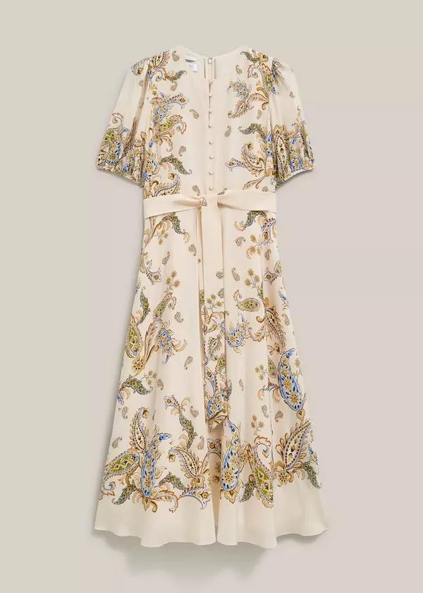 Petite Alma Paisley Silk Dress by HOBBS