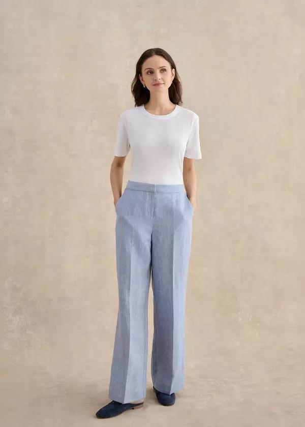 Petite Estella Linen Trousers by HOBBS