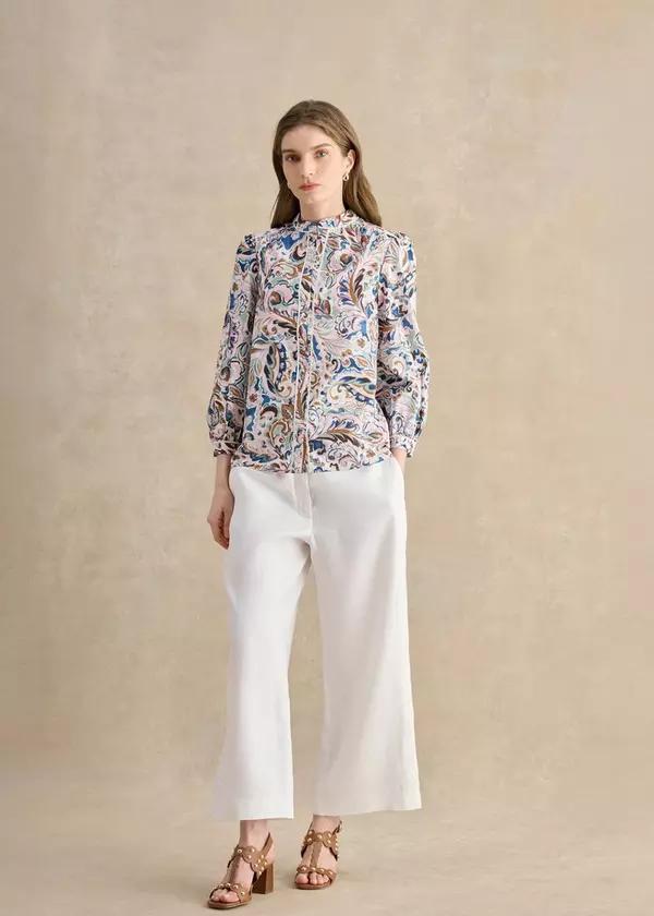 Petite Lillie Linen Cropped Trousers by HOBBS