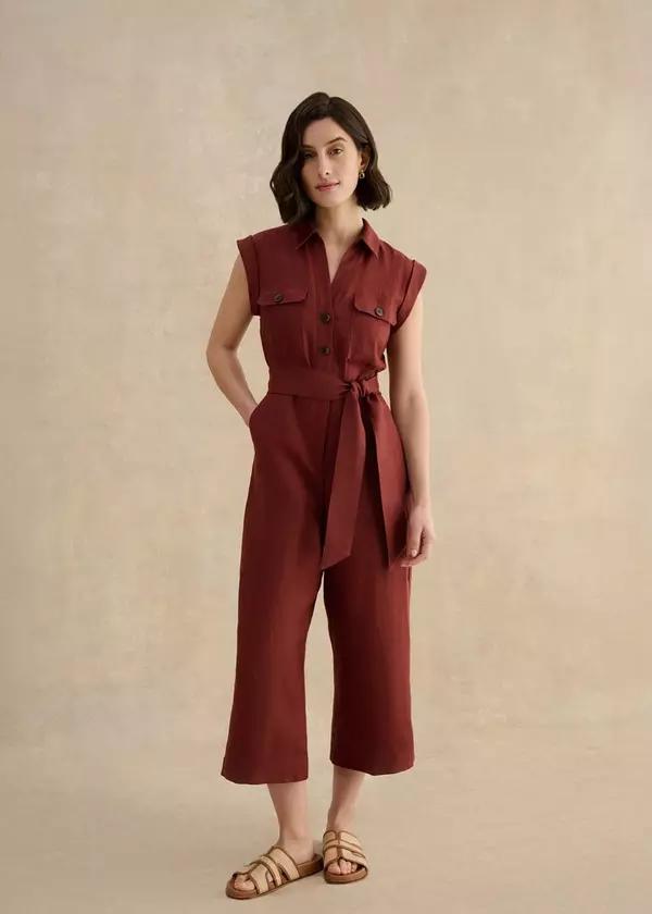 Petite Spencer Linen Jumpsuit by HOBBS