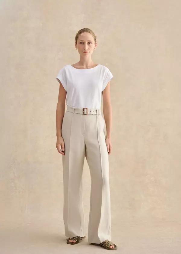 Petite Zainah Linen Wide Leg Trousers by HOBBS