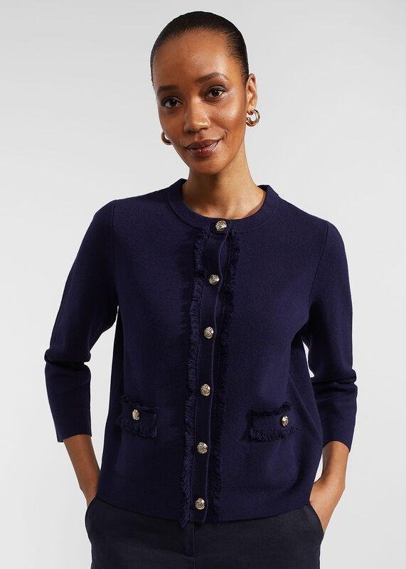 Sairey Cotton Wool Knitted Jacket by HOBBS