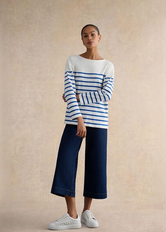 Sian Striped Long Sleeve Cotton Top by HOBBS
