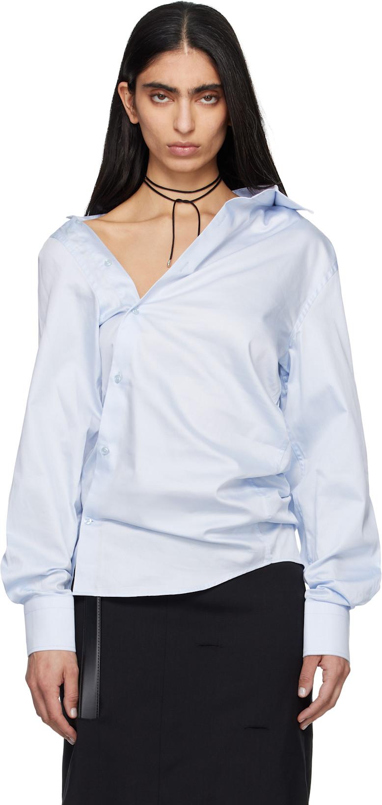 Blue Asymmetric Shirt by HODAKOVA