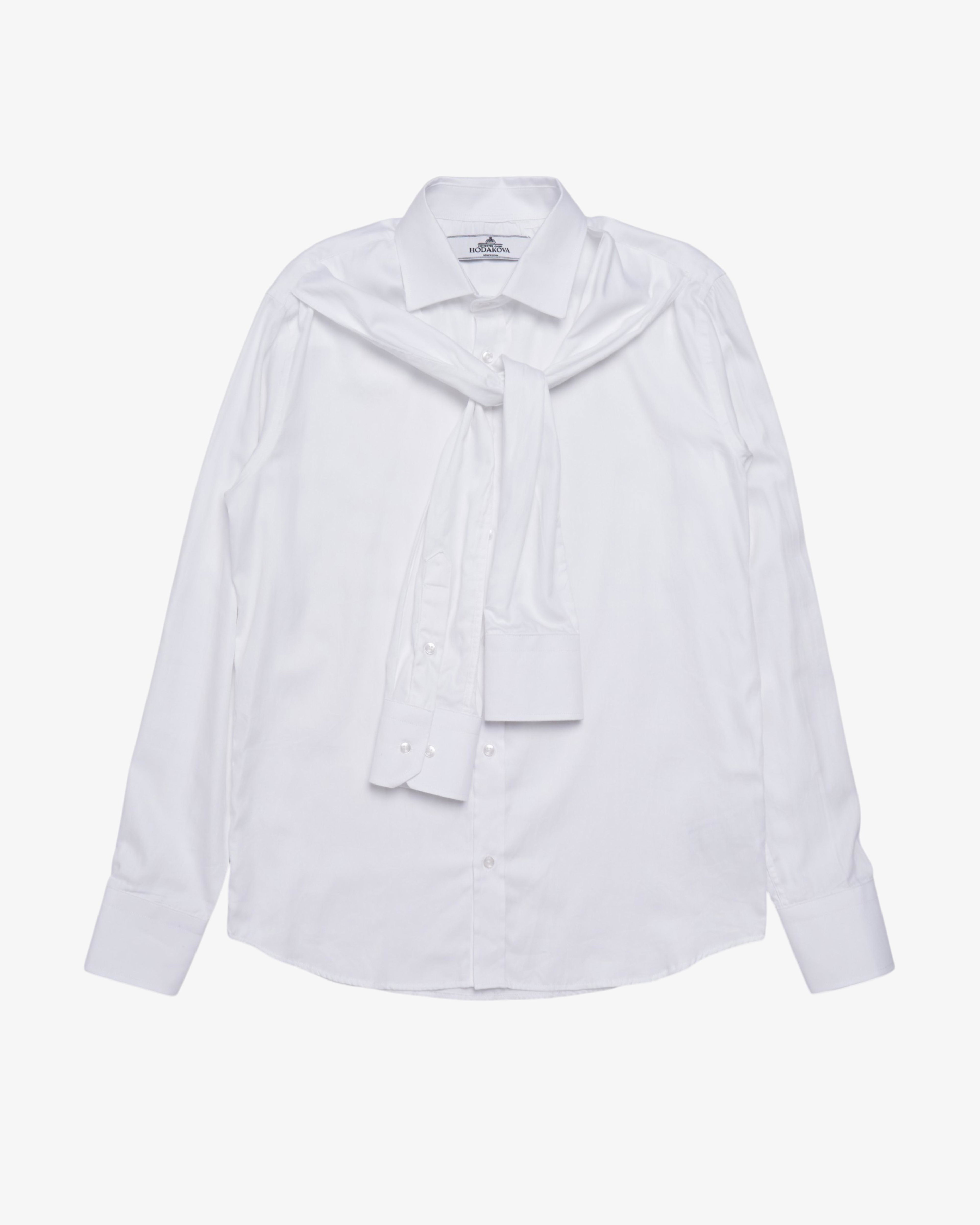 HODAKOVA - Women's Sleeve Shirt - (White) by HODAKOVA