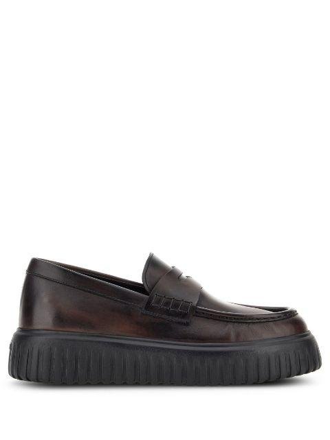 H-Stripe rigged-sole loafers by HOGAN