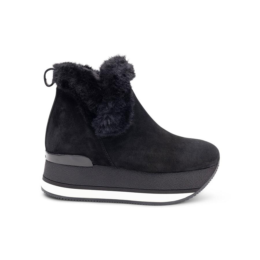 Hogan Faux Fur Trim Booties by HOGAN