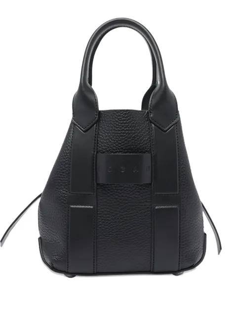 Script leather tote bag by HOGAN