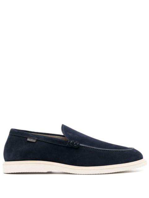 almond-toe suede loafers by HOGAN